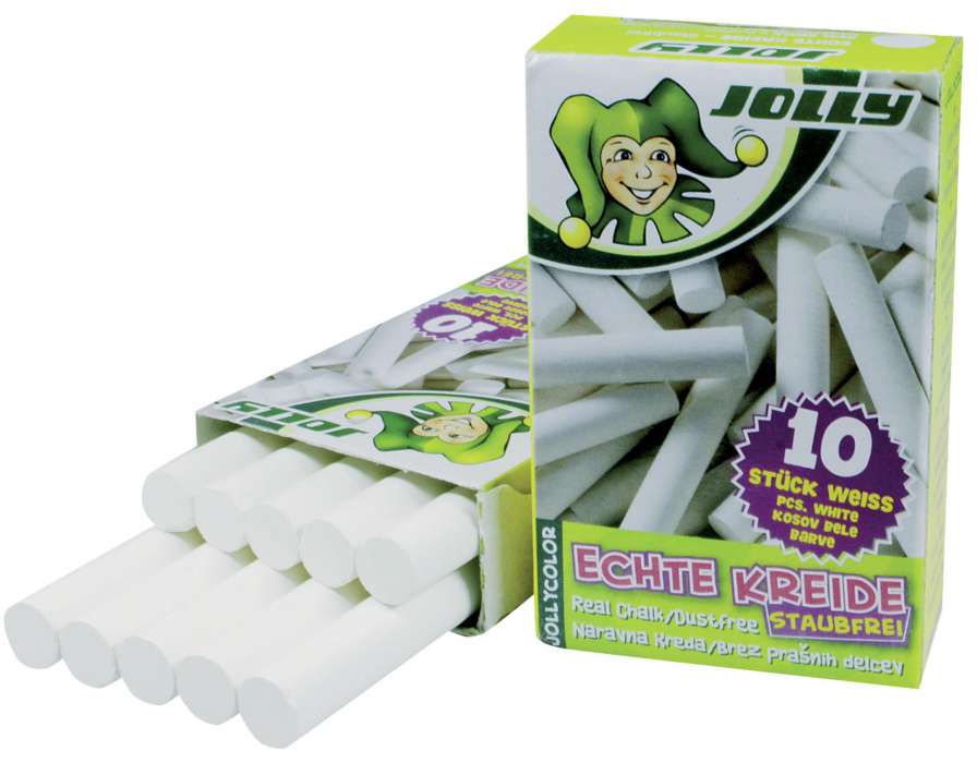 Školské kriedy Jolly, biele, 10 ks